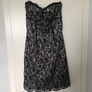 White House Black Market Strapless Lace Dress
